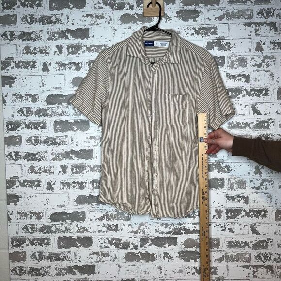 Old navy | women linen striped button down shirt - Picture 4 of 8